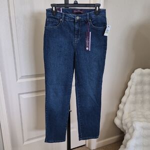 Gloria Vanderbilt Womens Dark Blue Straight Leg Slimming Jeans Sz 4P